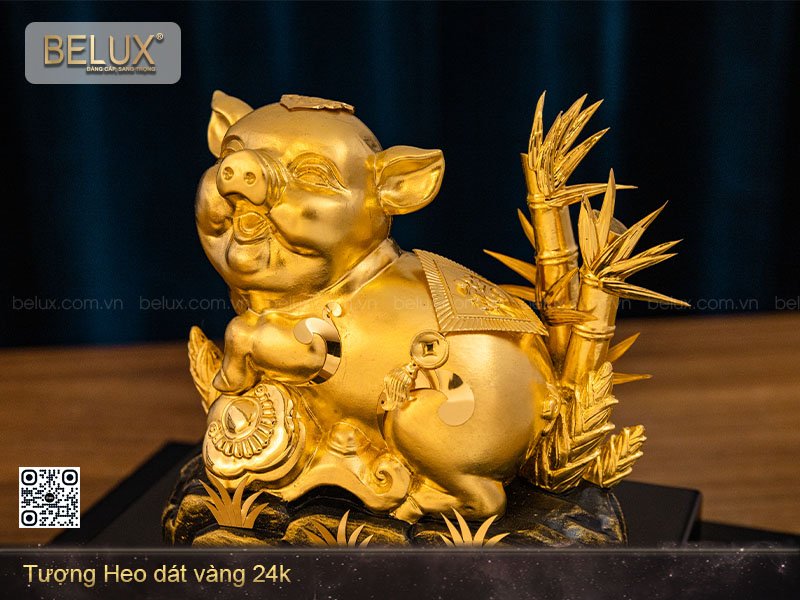 Tượng Heo Dát Vàng 24K